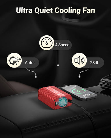 BESTEK Power Inverter DC 12-17V to AC 110V - 300W Car Plug Adapter Outlet