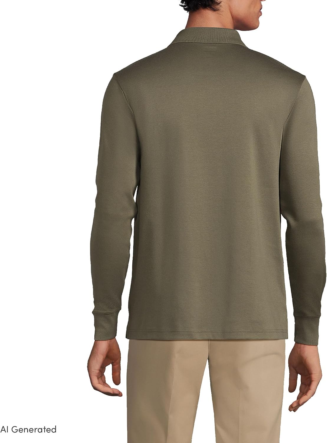 Lands' End Men's Long Sleeve Supima Polo