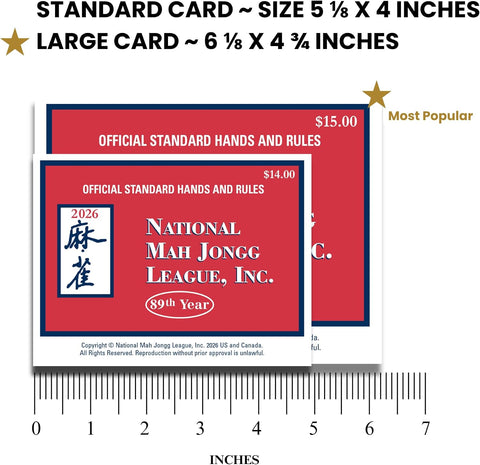 National Mah Jongg League 2026 Mahjong Large Size Cards Four-Pack Bundle - Official Hands and Rules for American Mahjong (Four Large-Size Cards)