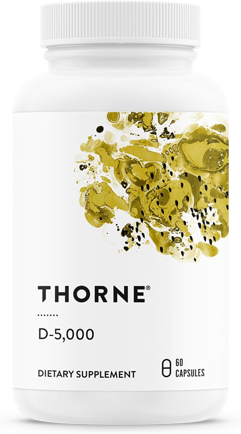 THORNE Vitamin D-5,000, Vitamin D3 Supplement, 5,000 IU, 60 Capsules