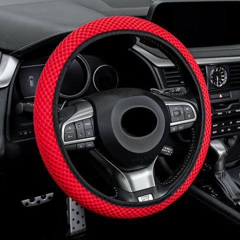 Alpmosn Elastic Stretch Steering Wheel Cover, Universal Interior Accessories Steering Wheel Cover for Women & Men, Breathable Microfiber Ice Silk, Anti-Slip, Odorless, Easy Carry(Purple)