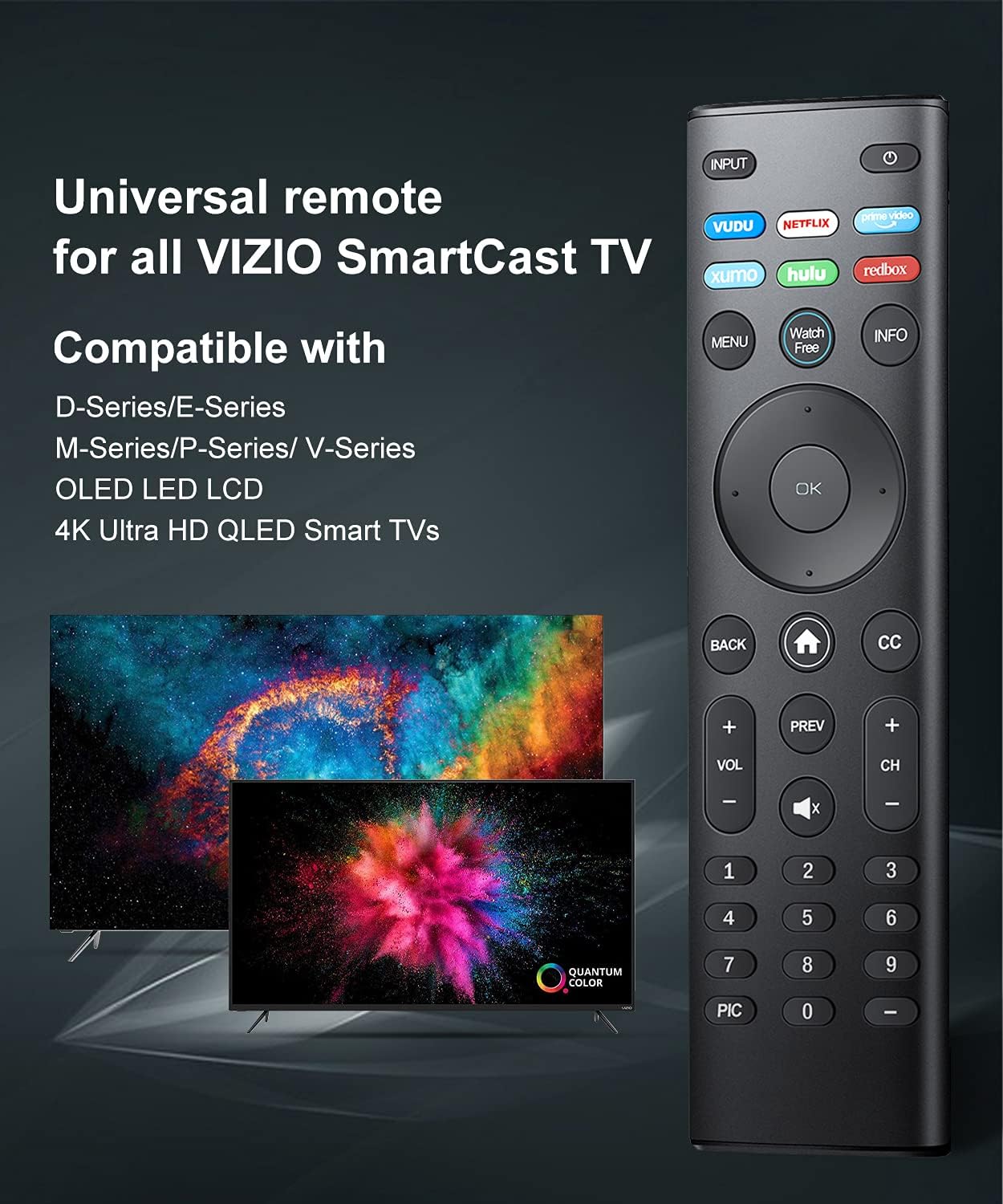 for Vizio smart tv Remote Replacement,Compatible with vizio Smart TV