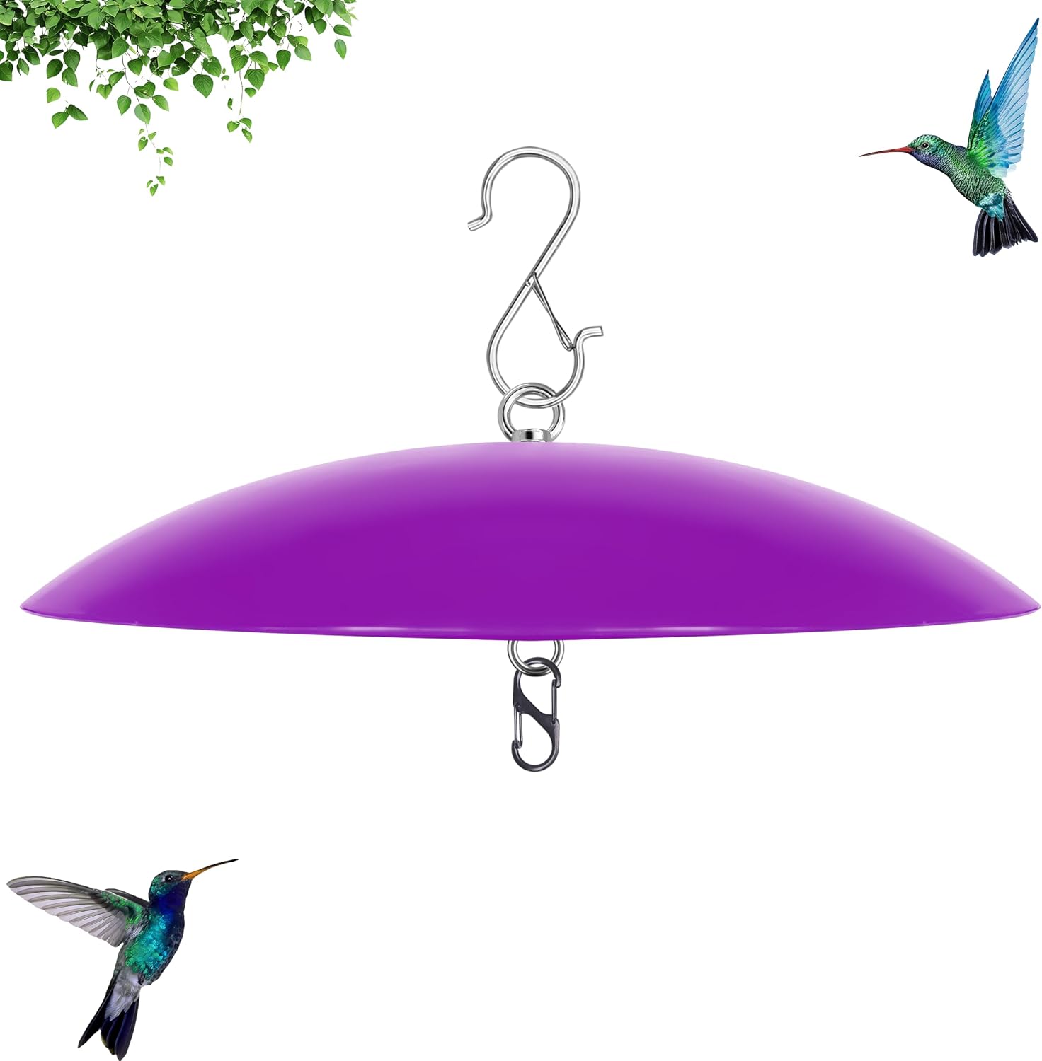 13" Bird Feeder Rain Cover,Bird House Dome,Hummingbird Feeder Guard,Proof for Shepherd's Hook Outdoors,Smart Birds Feeder's Umbrella(Purple), 1Pack