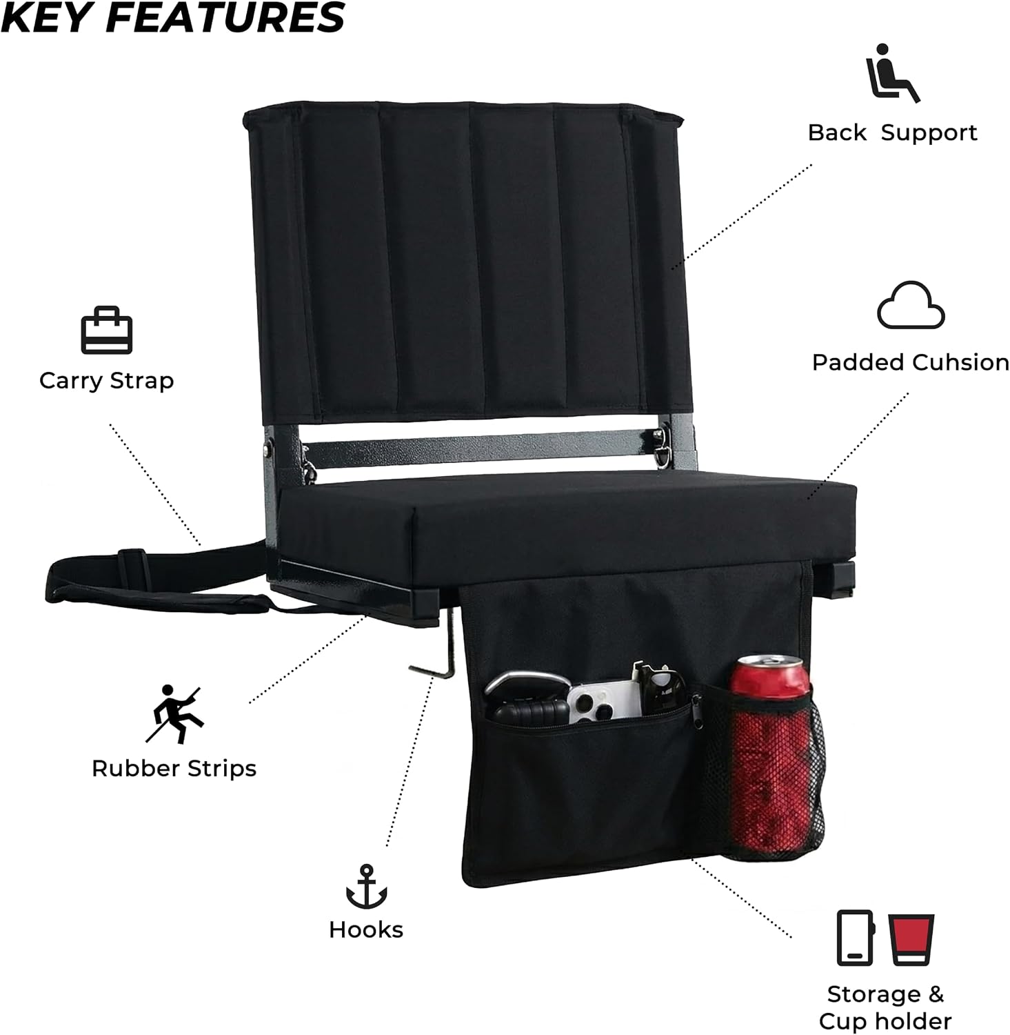 SPORT BEATS Stadium Seats with Back Support for Bleachers