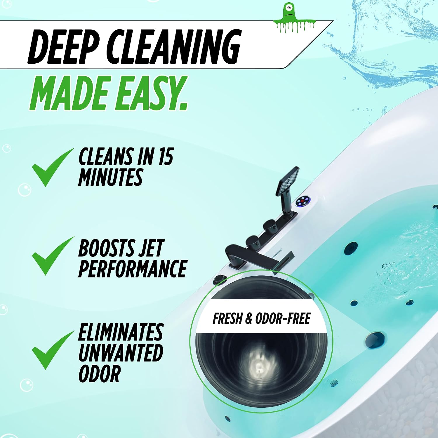 Oh Yuk Jetted Tub Cleaner for Jacuzzis, Bathtubs & Whirlpools, Septic Safe