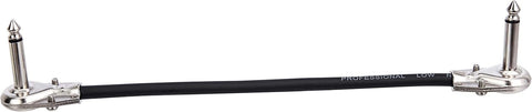 Amazon Basics 1/4 Inch Right-Angle Guitar Patch Cable for Pedal Board and Effect Pedals, 6 in, 6-Pack, Black