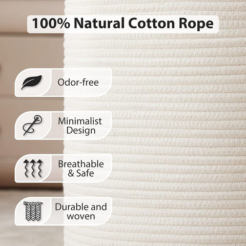 Fiona's magic Woven Laundry Hamper, 58L Tall Blanket Storage