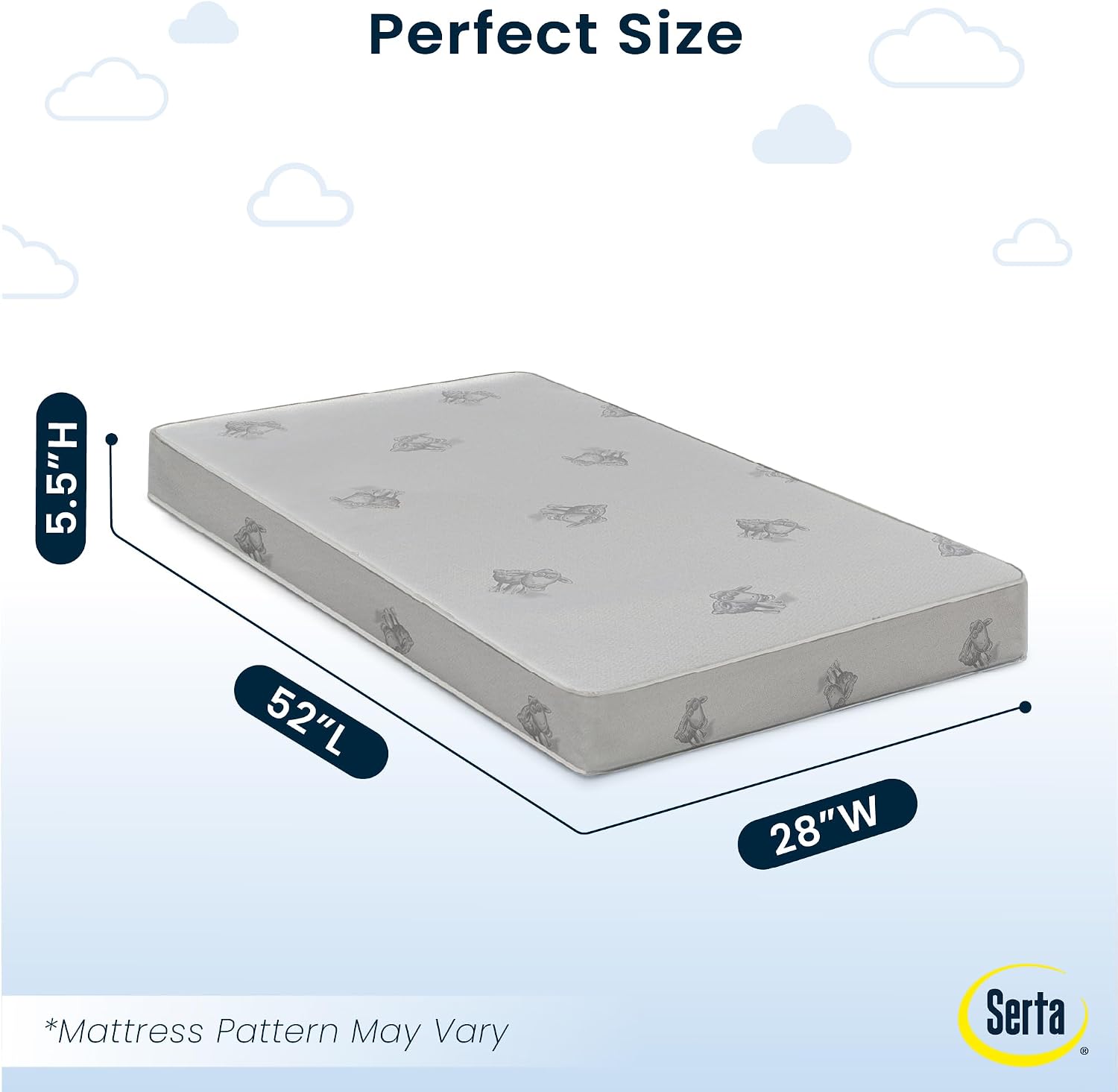 Serta Perfect Start Deluxe Limited Dual Sided Baby Crib Mattress and Toddler Mattress, GREENGUARD Gold Certified, Firm Support, Waterproof, 7 Year Warranty, Made in USA