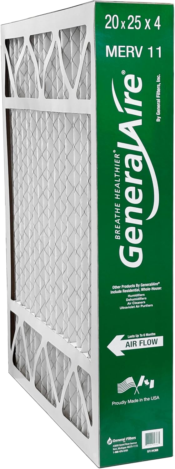 2-PK- Generalaire #4368-Replaces Honeywell FC100A1037-20"x 25" x 4.5" Merv 11 Air Filters