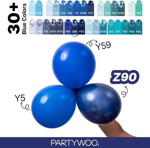 PartyWoo Navy Blue Balloons 152pcs Different Sizes of 18 12 10 5 Inch Dark Blue Balloon Arch Kit Garland for Graduation Wedding Sports Baby Shower Birthday Bachelorette Party Decorations Blue-Z90