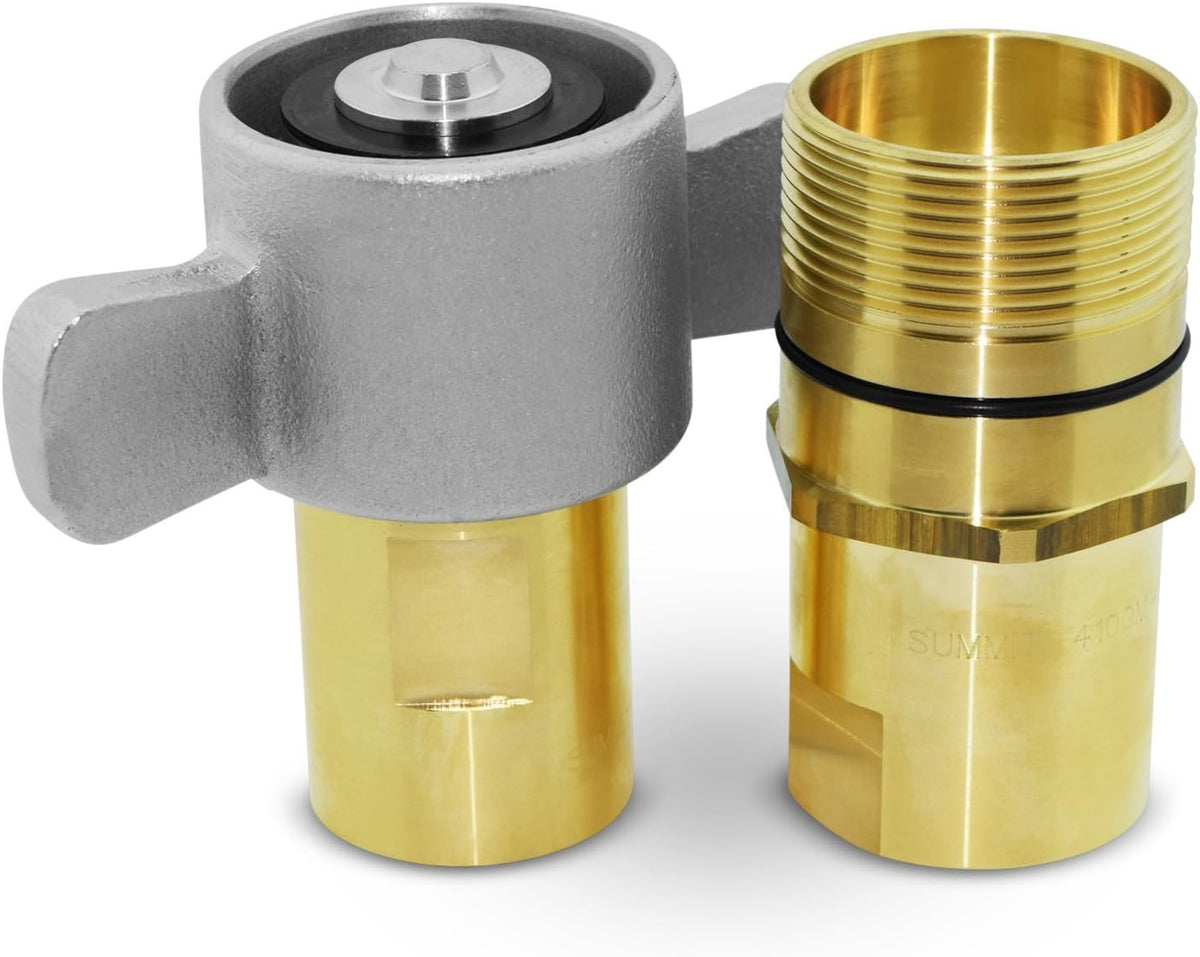 Summit Hydraulics 1" NPT Wet-Line Wing Nut Hydraulic Quick Disconnect Coupler/Coupling Set