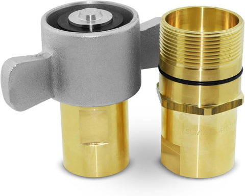 Summit Hydraulics 1" NPT Wet-Line Wing Nut Hydraulic Quick Disconnect Coupler/Coupling Set