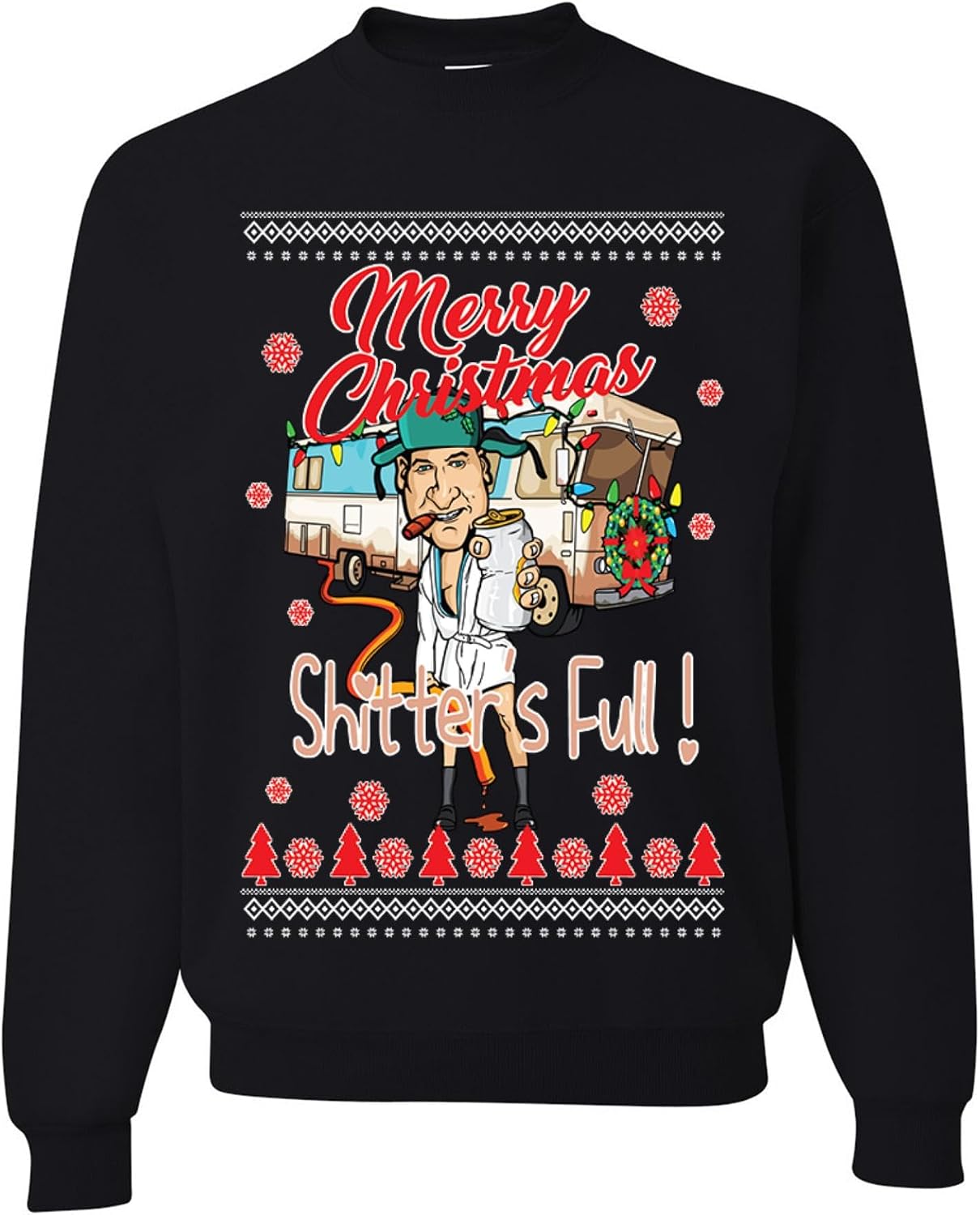 wild custom apparel Merry Christmas Shitters Full Ugly Christmas Sweater Crewneck Sweatshirt