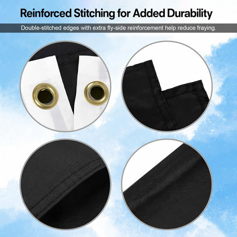 DMSE Solid Black Flag, 2x3 Flag, UV Resistant, Fade Resistant Material with Metal Grommets (2ft x 3ft), (Polyester), (Black)