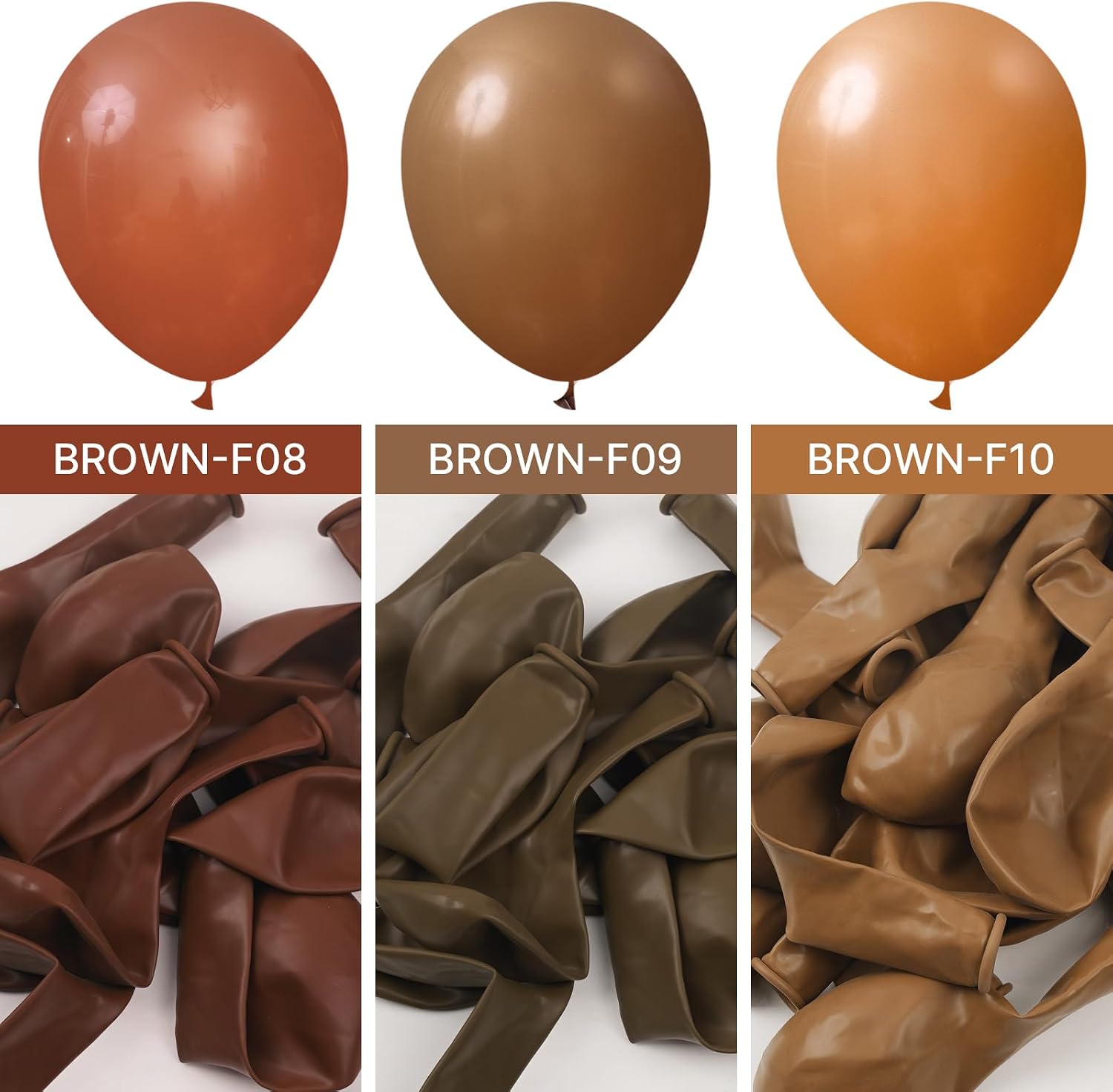 PartyWoo Dark Brown Balloons 50pcs Boho Neutral Coffee Tan Color 12 Inch