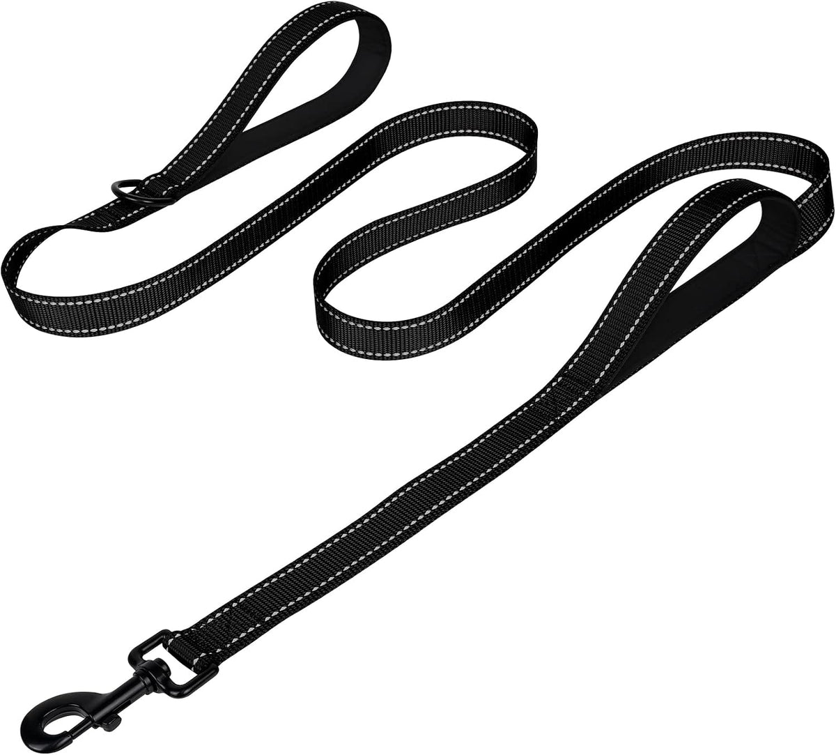 Joytale Dog Leash for Large Dogs that Pull, Double Handle, 6FT, Black