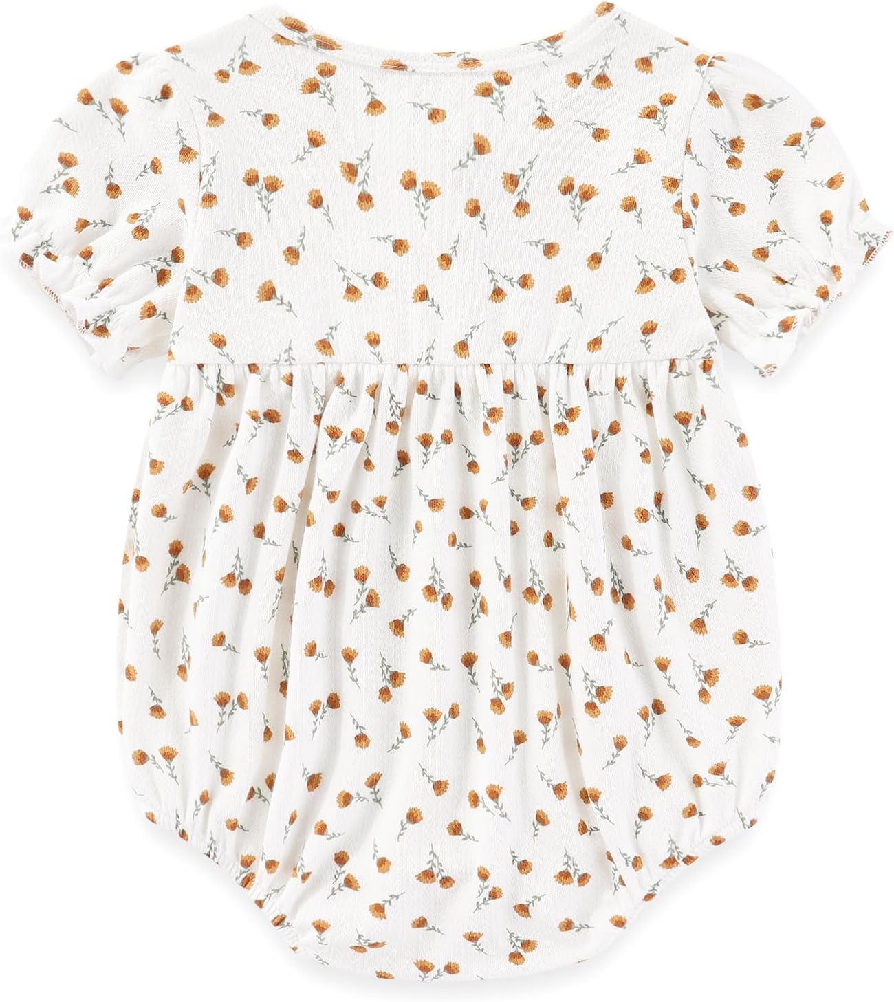 MAMIMAKA Newborn Baby Girl Clothes Cotton Bubble Romper Floral Short Sleeve Bodysuit 3 Pack