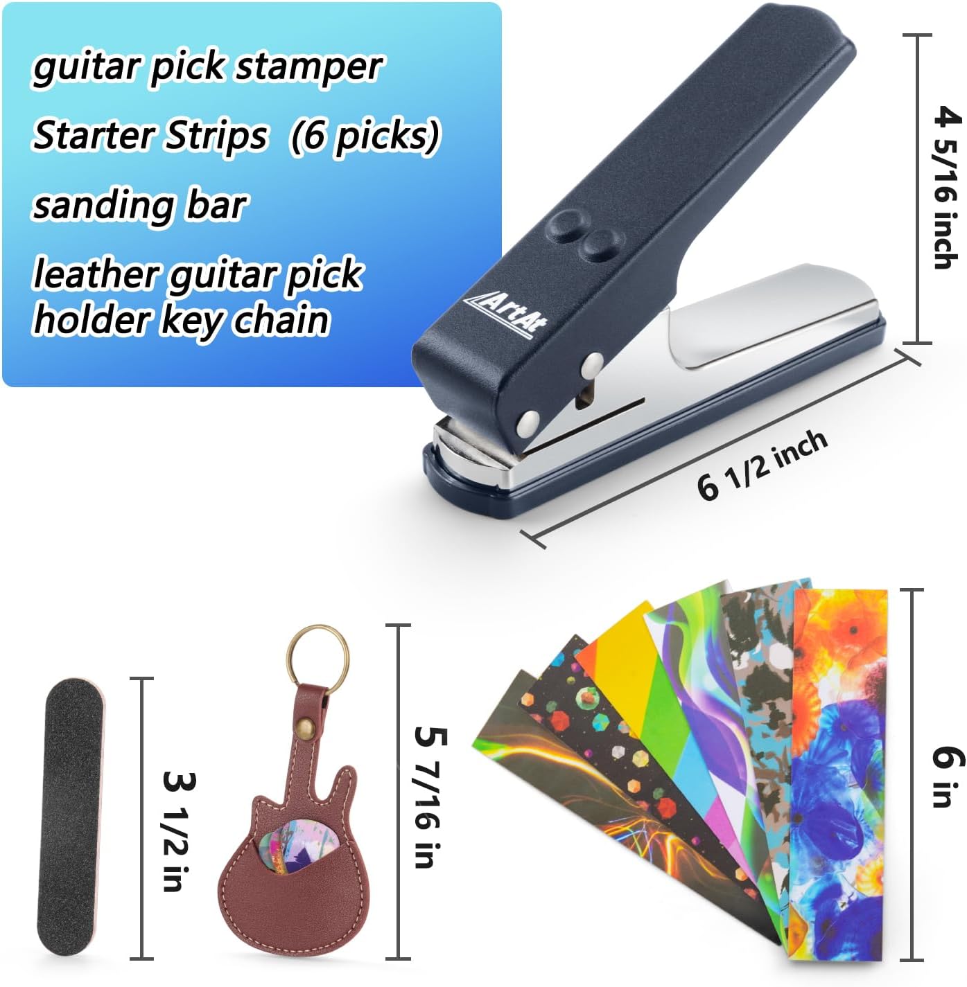 ArtAt DIY Guitar Pick Punch Kit - Medium Guitar Pick Maker for Musicians