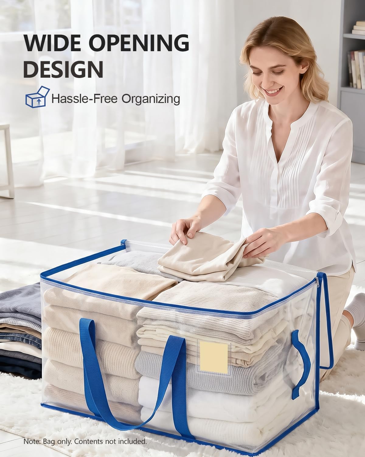 Heavy Duty Moving Bags Extra Large Clear Storage Bags, 12 Pack