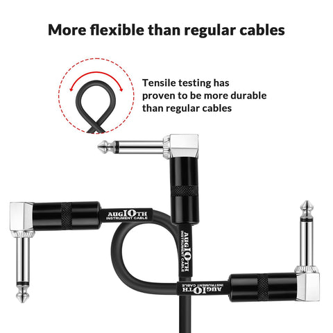 24 Inch Guitar Patch Cable 60 CM Performance Guitar Effect Pedal Cables Straight to Angled