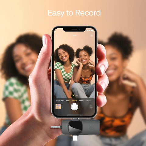 Professional Wireless Lavalier Lapel Microphone for iPhone, iPad, Mini Video Recording Mic for Interview Video Podcast Vlog YouTube & Livestream, Noise Reduction, Plug & Play (3-IN-1 All Devices)