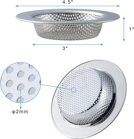 2 Pcs Sink Strainer Double-Layer Safe Design for Kitchen Sink Drain Basket