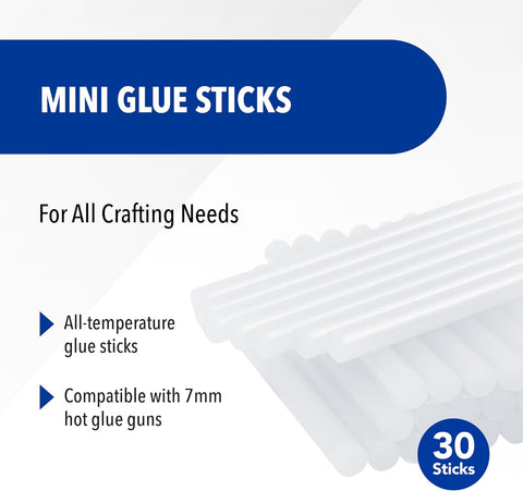 Westcott 16837 Premium All-Temperature Mini Glue Sticks for Hot Glue Gun, 30 Pack