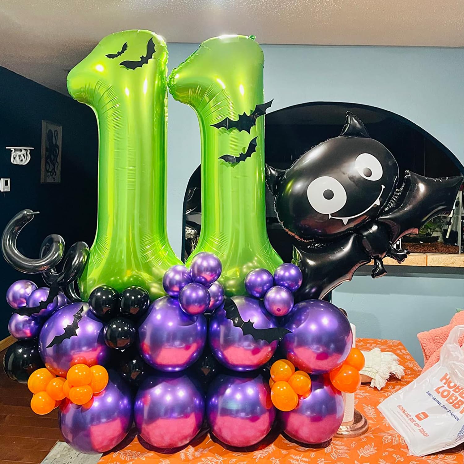 40 Inch Green 0 Balloon, Large Self Inflating Number Balloons 0-9