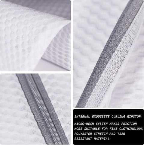 SUERIV 3Pcs Durable Honeycomb Mesh Laundry Bags for Delicates 125gsm Net Fabric Durable and Reusable Delicate Wash Bag,Organization Bag for Lingerie,Sock,12 x 16 Inches(3 Medium)