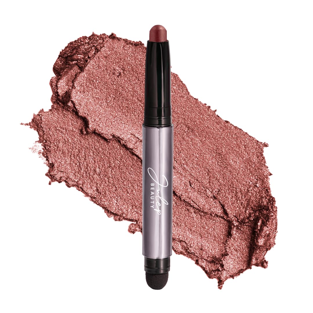 Julep Eyeshadow 101 Crème-to-Powder Waterproof Eyeshadow Stick – Red Wine Shimmer – Long-Lasting, Crease-Proof, Warm Red Shimmer Cream Eyeshadow with Built-in Smudger