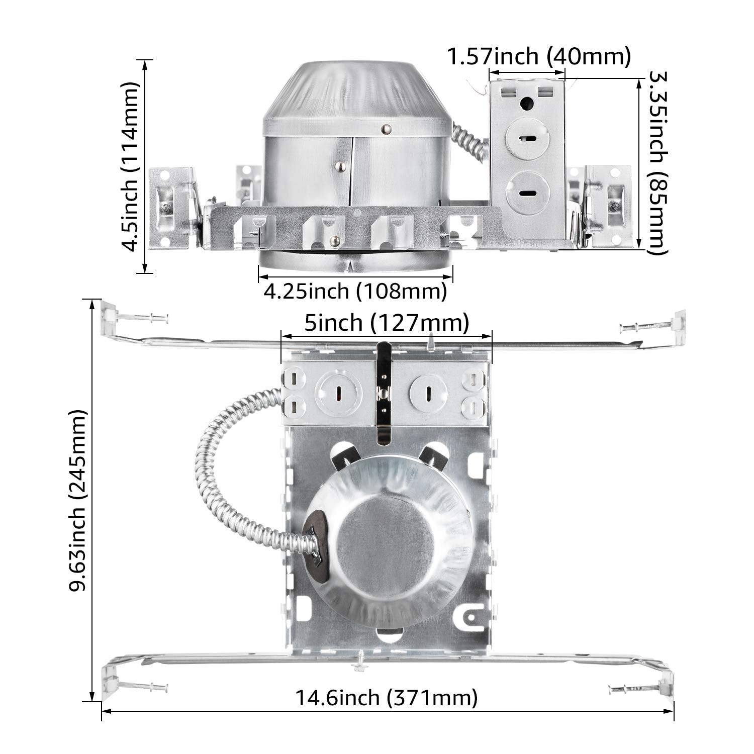 TORCHSTAR 8-Pack 4 Inch Shallow New Construction Recessed Lighting Housing