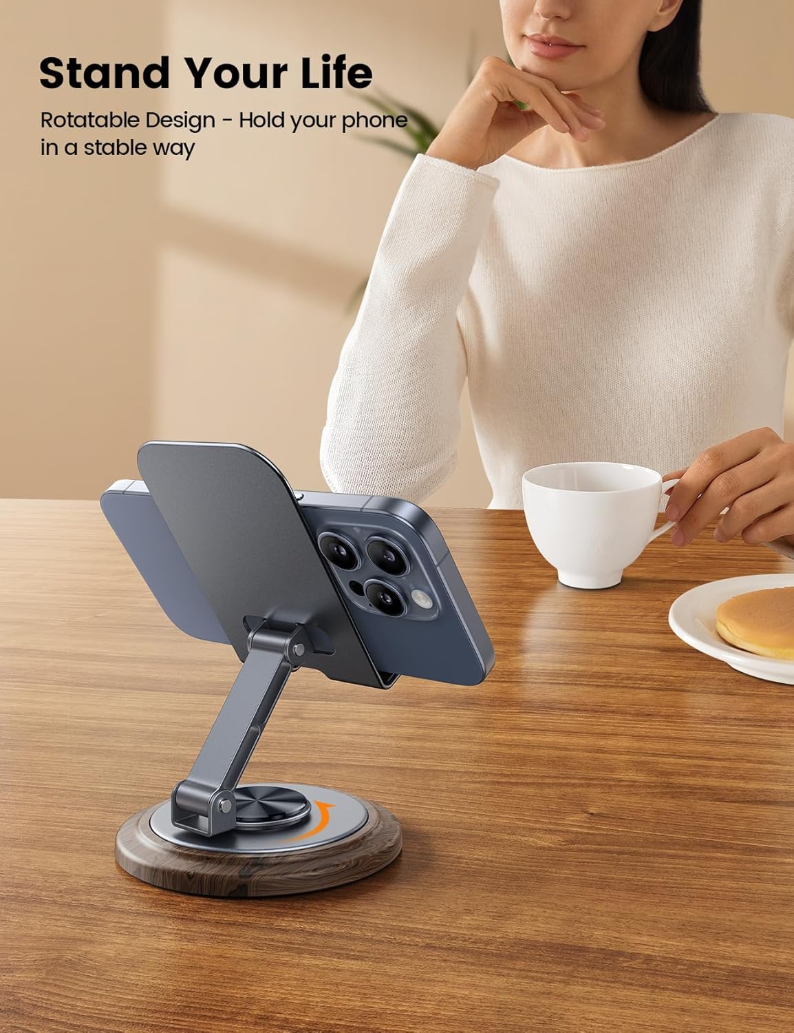 Lamicall Sturdy Grey Phone Stand, Desk Accessories for Men