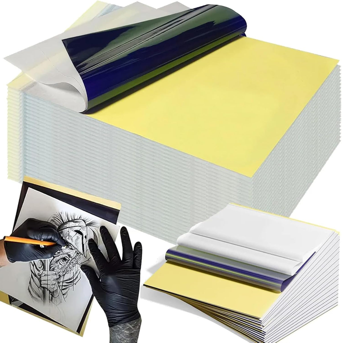 Emalla Tattoo Transfer Paper 100 Sheets Thermal Stencil Paper for Tattooing