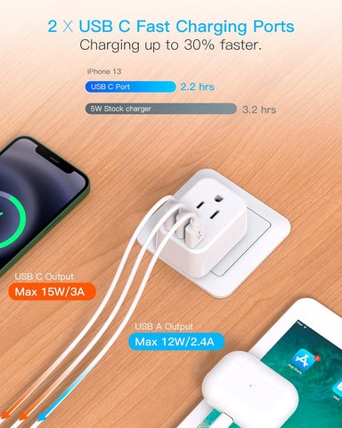 European Travel Plug Adapter, International Power Adapter, US to Europe