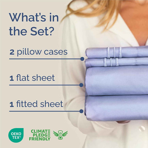 King Size 4 Piece Sheet Set - Comfy Breathable & Cooling Sheets - Lavender