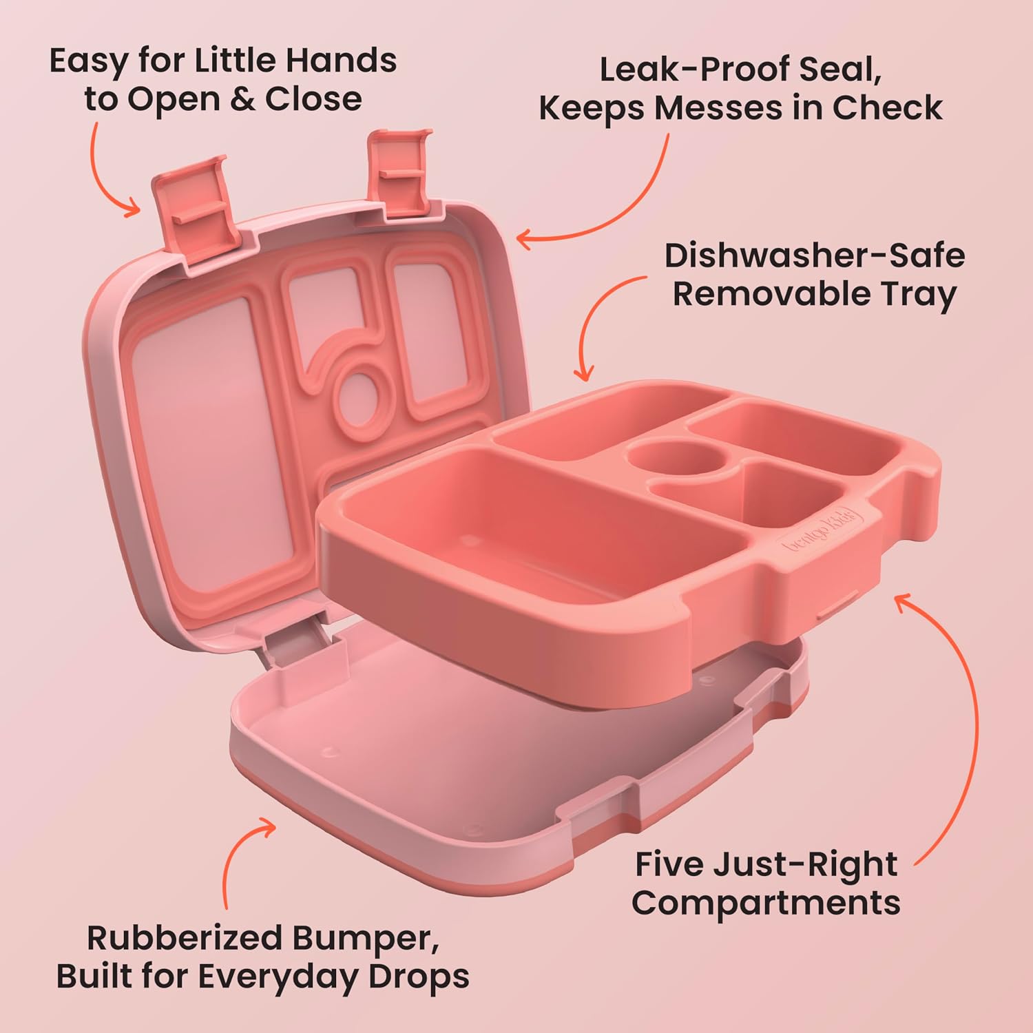 Bentgo Kids Bento-Style 5-Compartment Leak-Proof Lunch Box