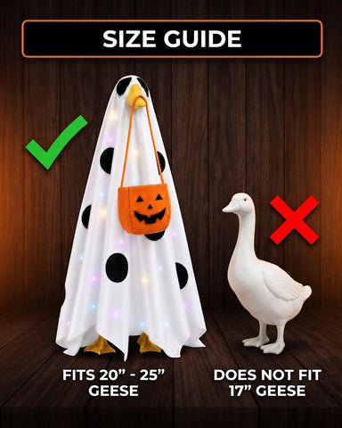Halloween Lighted Porch Goose Outfits Ghost Costume Fits 23 Inch Statue