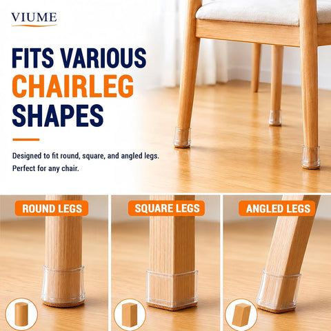 VIUME 24 Pcs Chair Leg Floor Protectors for Hardwood Floors Round