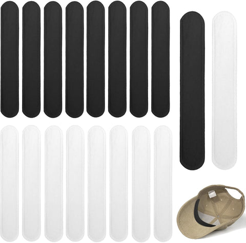50 Pcs Self Adhesive Hat Sweat Liners for Baseball Caps, Black and White