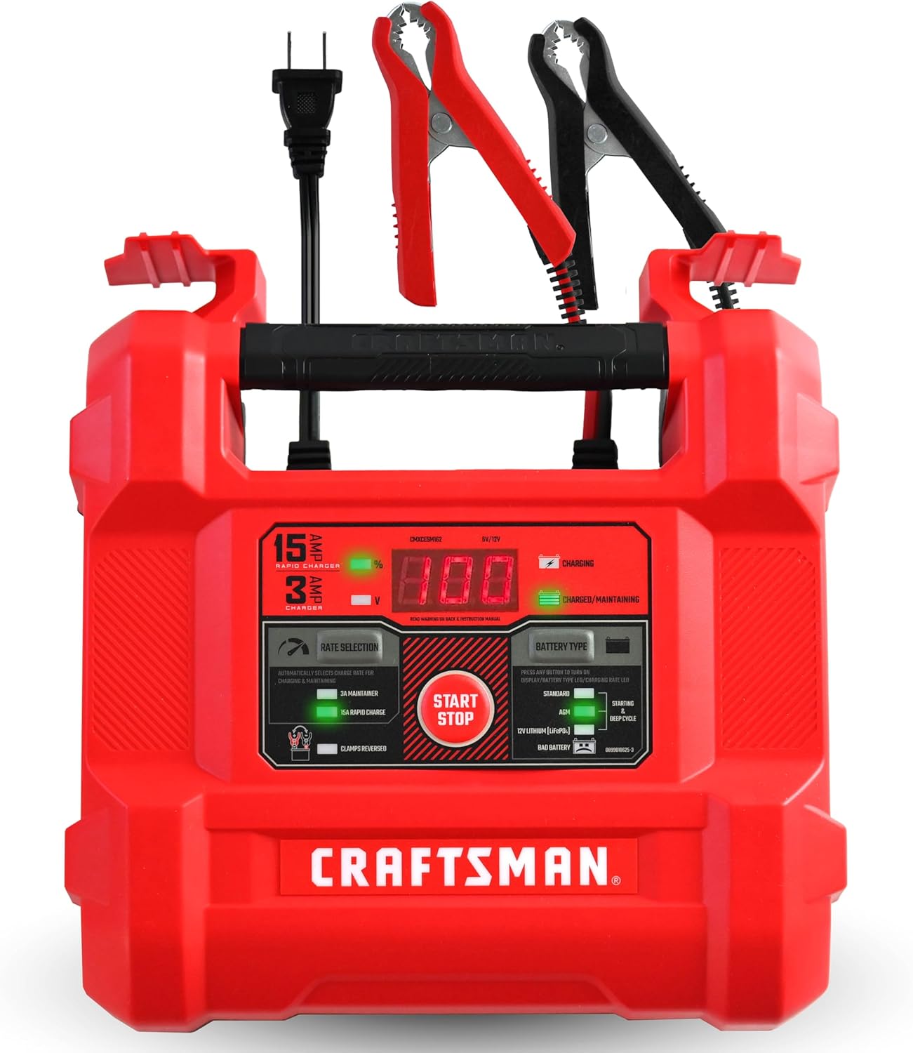 CRAFTSMAN 15A Car Battery Charger & Maintainer, 6V/12V – CMXCESM162