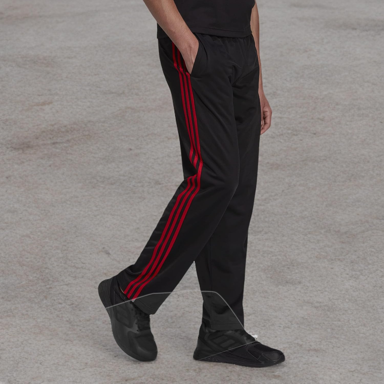 Adidas Mens Essentials Fleece Open Hem 3-Stripes Pants