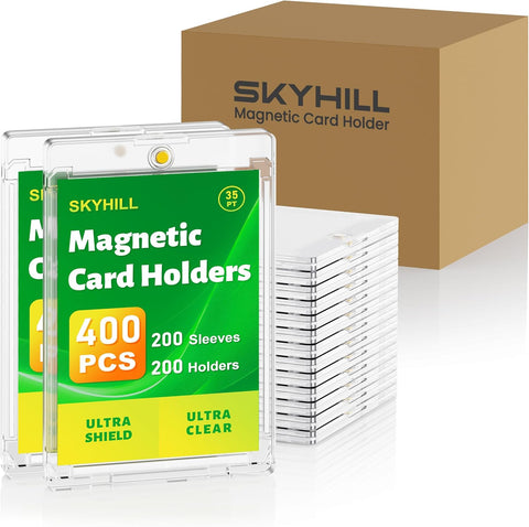 SkyHill 200ct Magnetic Card Holder, 35pt Slim One Touch Hard Card Case