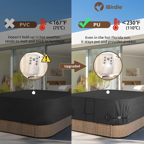 iBirdie Outdoor Waterproof Hot Tub SPA Cover 85 x 77 inch Protectors Cap