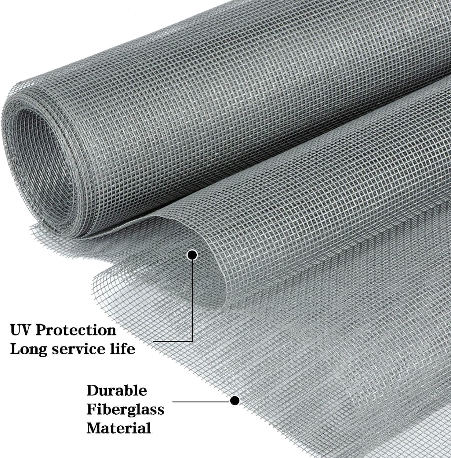 Windows Screen and Screen Door Replacement, 59"x106" Durable Fiberglass Screen Mesh- Window Screen & Sliding Screen Door Repair for Patio and Windows