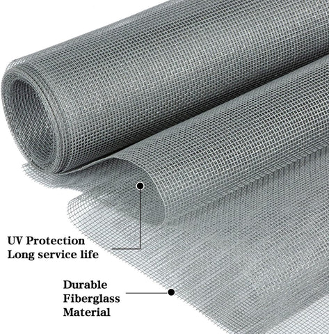 Windows Screen and Screen Door Replacement, 59"x106" Durable Fiberglass Screen Mesh- Window Screen & Sliding Screen Door Repair for Patio and Windows