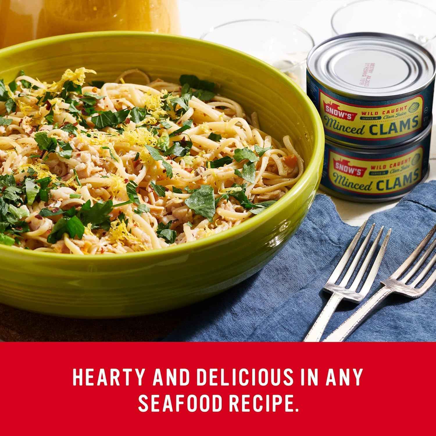 Snow's Wild Caught Minced Clams Canned, 6.5 oz Can (Pack of 12) - 5g Protein Per Serving - Gluten Free, Keto Friendly, 99% Fat Free