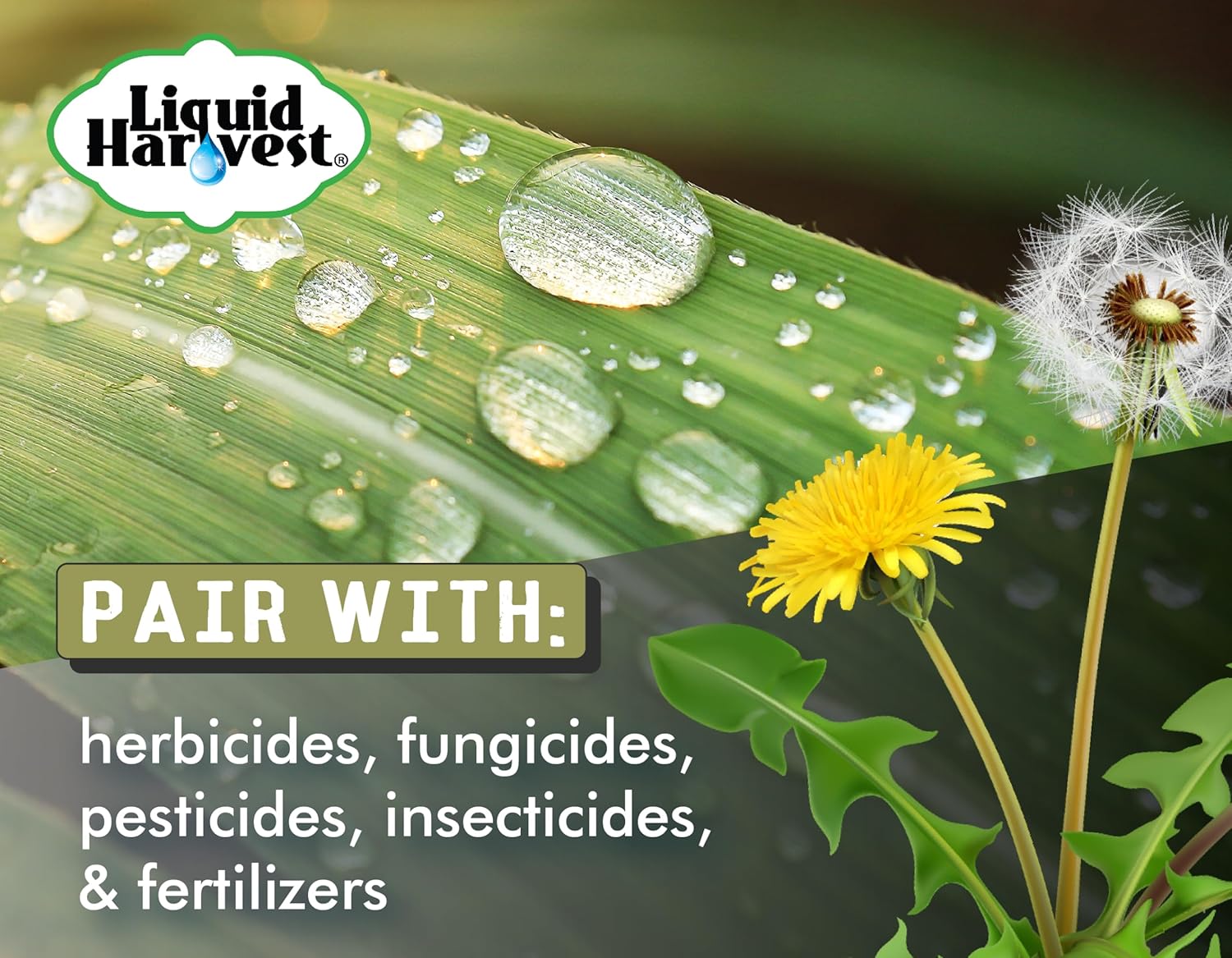 Liquid Harvest Concentrated Surfactant for Herbicides Non-Ionic 16oz, Increase Product Coverage, Increase Product Penetration, Increase Product Effectiveness
