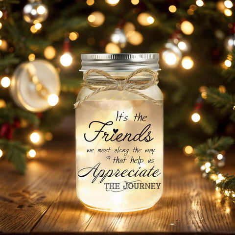 Birthday Gifts for Women Friendship, Mason Jar Night Lights for Friend, Thankgiving Gifts for Women, Suitable for Home Office Table Stands