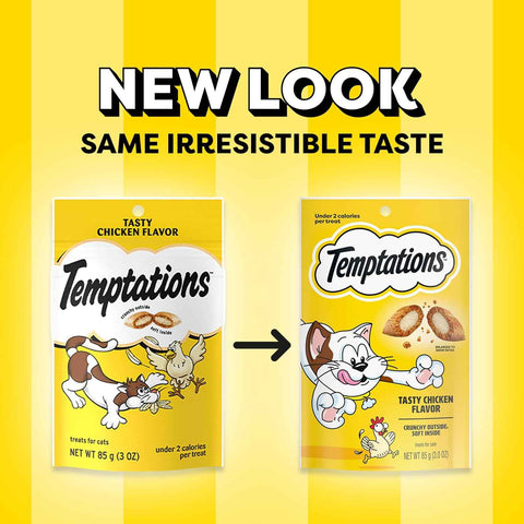 Temptations Classic Crunchy and Soft Cat Treats, Tasty Chicken, 3 oz, 12pk