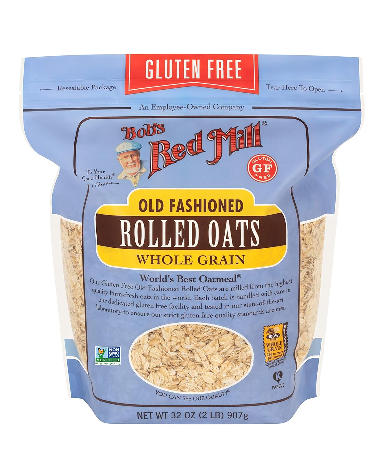 Bob's Red Mill Gluten Free Old Fashioned Rolled Oats, 32oz (4 Pack)